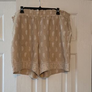 J. Jill Beige Paisley Shorts